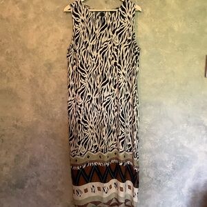 Vintage Lindor | Zebra Animal Print Maxi Dress | Boho Tribal | Size 14